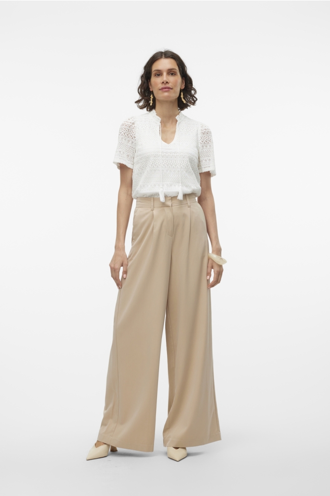 VMHONEY LACE S/S TASSEL TOP WVN GA 10309263 SNOW WHITE